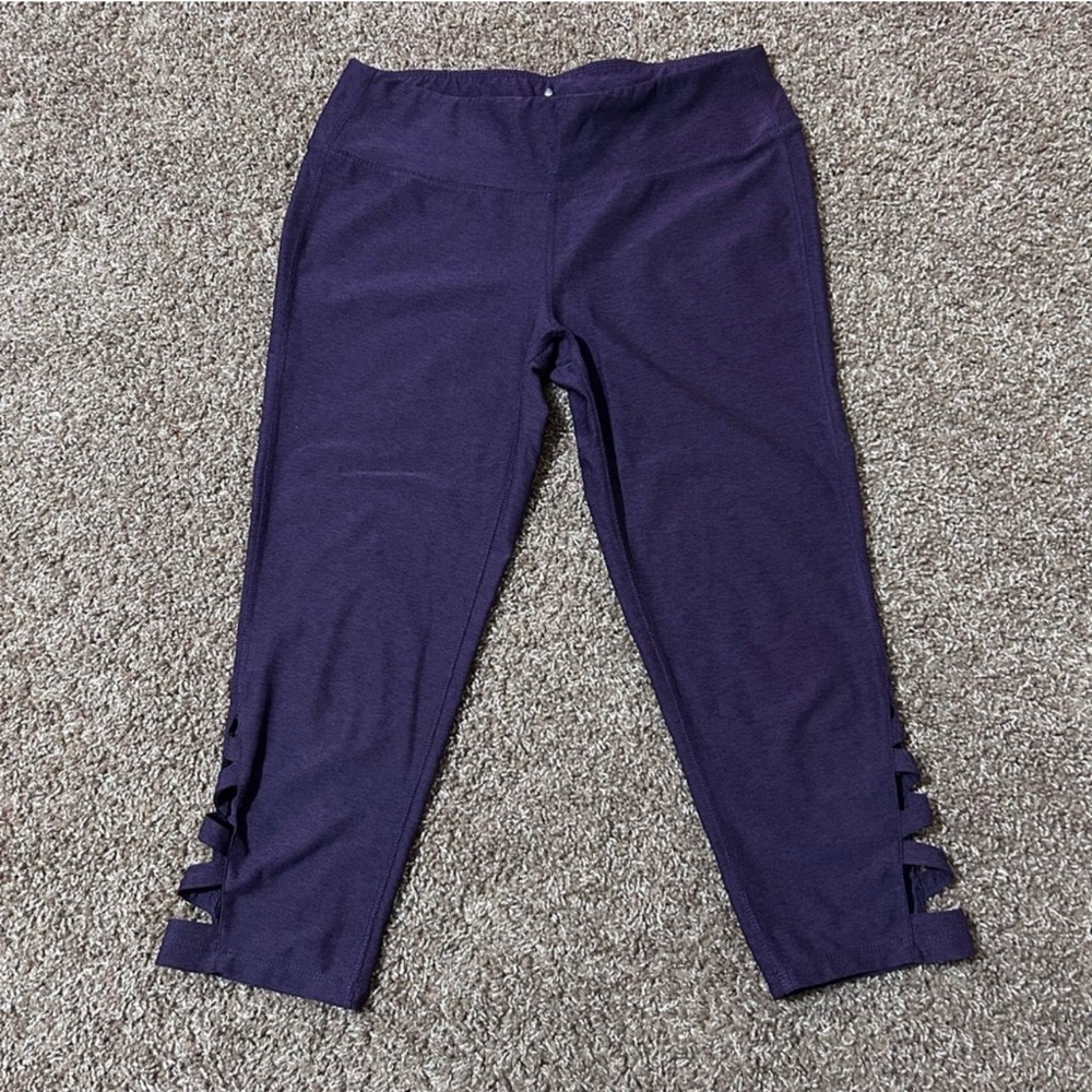 Apana Purple Leggings with elastic waistband size:M